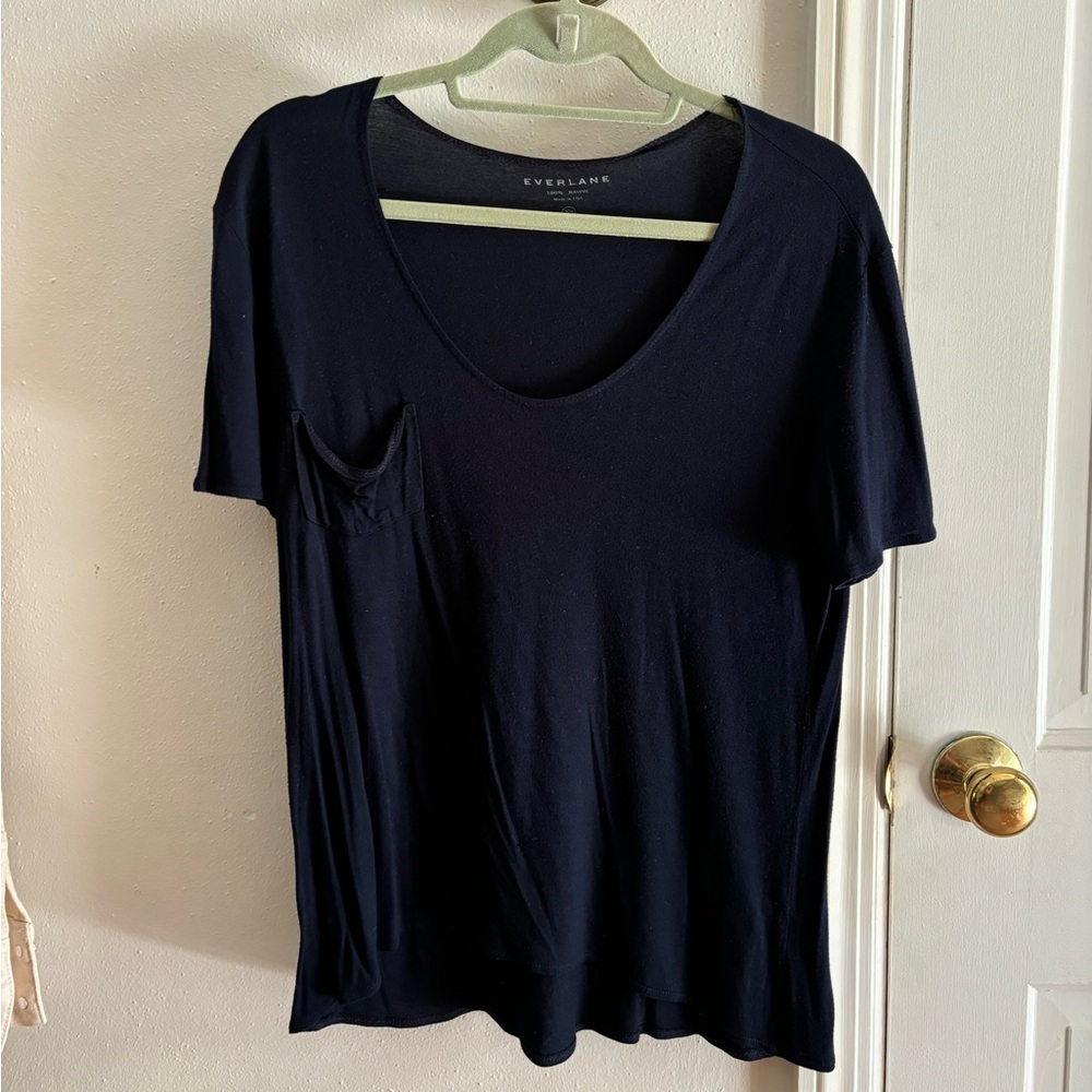Everlane, navy blue t-shirt, XS